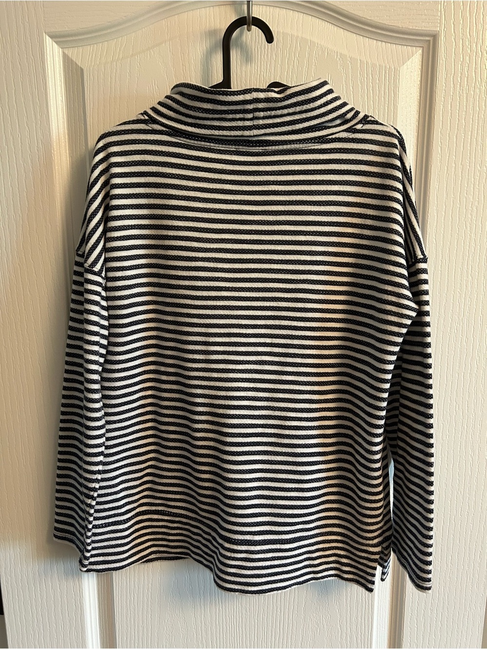 Talbots Black and White Striped Cowl Neck Sweater - Picture 5 of 5